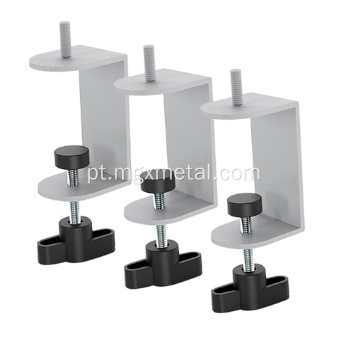 Braçadeira de mesa ajustável com parafuso de rosca superior para lâmpada